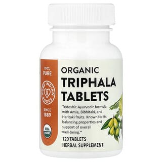 Pure Indian Foods, Triphala, Comprimidos orgánicos, 120 comprimidos