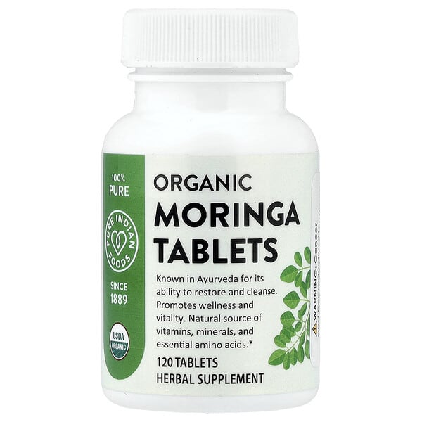 Organic Moringa Tablets, 120 Tablets (400 mg per Tablet)
