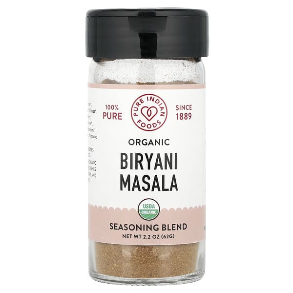 Pure Indian Foods, 유기농 비리아니 마살라, 62g(2.2oz)