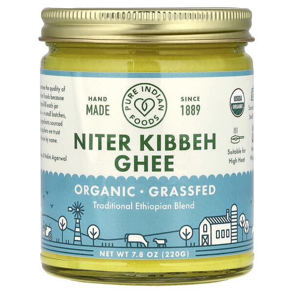 Pure Indian Foods, 유기농 Niter Kirbeh 기, 220g(7.8oz)
