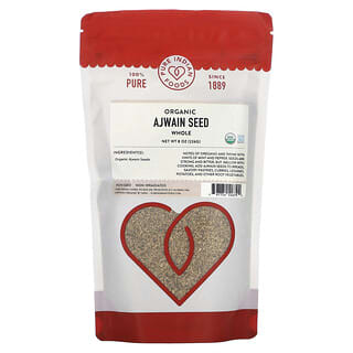 Pure Indian Foods, Semilla de ajwain entero orgánico`` 226 g (8 oz)