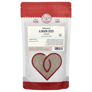 Pure Indian Foods, Semente de Ajwain Inteiro Orgânico, 226 g (8 oz)