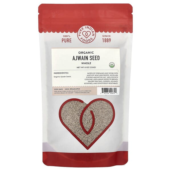 Pure Indian Foods, Organic Ajwain Seed, Whole, 8 oz (226 g)
