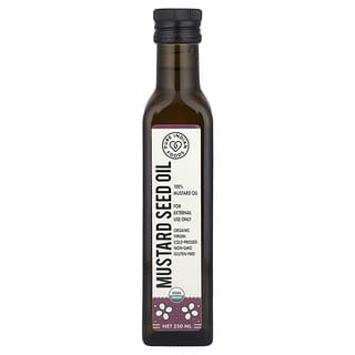 Pure Indian Foods, Aceite virgen orgánico de semillas de mostaza prensado en frío, 250 ml