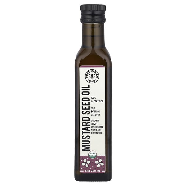Pure Indian Foods, 오가닉 콜드 프레스드 버진 머스타드 시드 오일, 250ml