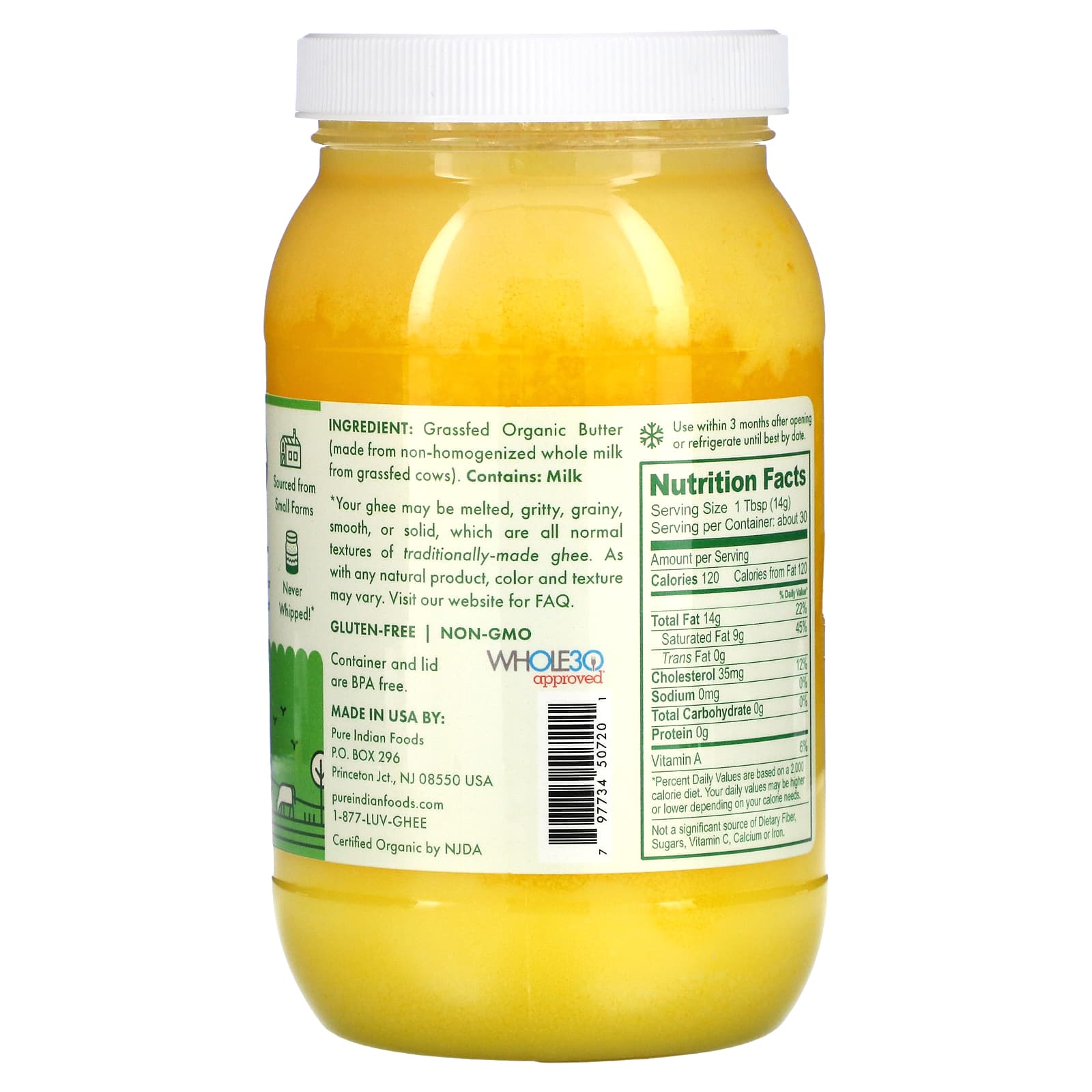 Pure Indian Foods, Original Ghee, Artisanal Clarified Butter, 15 oz (425 g)