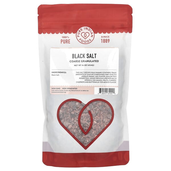 Pure Indian Foods, 블랙 솔트, 굵은소금, 454g(16oz)