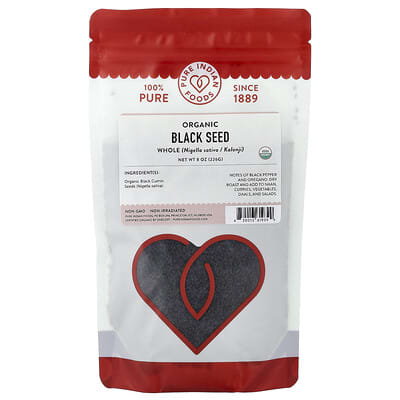 Pure Indian Foods, Organic Whole Black Seed, 8 oz (226 g)