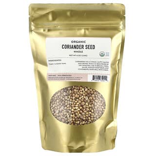 Pure Indian Foods, Organic Coriander Seed, Whole , 8 oz (226 g)