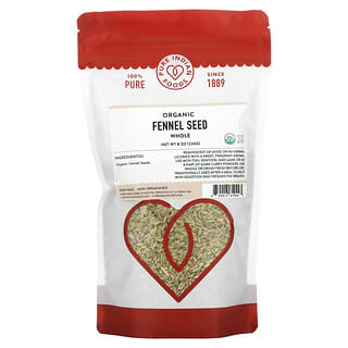 Pure Indian Foods, Organic Fennel Seed, Whole, 8 oz (226 g)