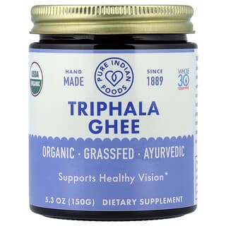 Pure Indian Foods, Organic Triphala Ghee, Bio-Trihala-Ghee, 150 g (5,3 oz.)