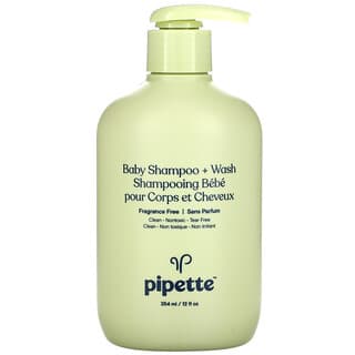 Pipette, Baby Shampoo + Wash, Fragrance Free, 12 fl oz, (354 ml)