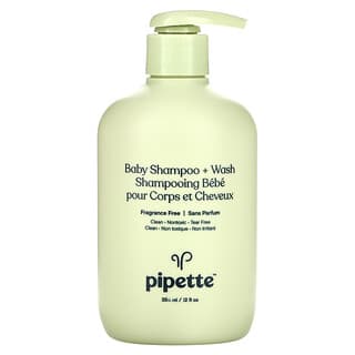 Pipette, 嬰兒洗髮精 + 沐浴露，無香，12 液量盎司（354 毫升）