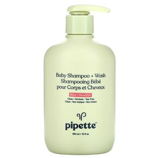 Pipette, Shampoo + Wash para Bebês, Rosa + Gerânio, 354 ml (12 fl oz)
