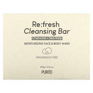 Purito, Re: Fresh Cleansing Bar, древесный уголь и морские водоросли, без отдушек, 100 г (3,52 унции)