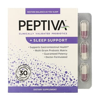 Peptiva, Klinisch validierte Probiotika + Schlafunterstützung, 30 vegetarische Kapseln