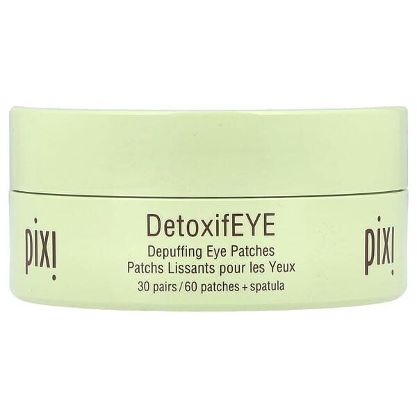 Pixi Beauty, Skintreats, DetoxifEye, 디퍼핑 아이 패치, 30 쌍 + 스푼