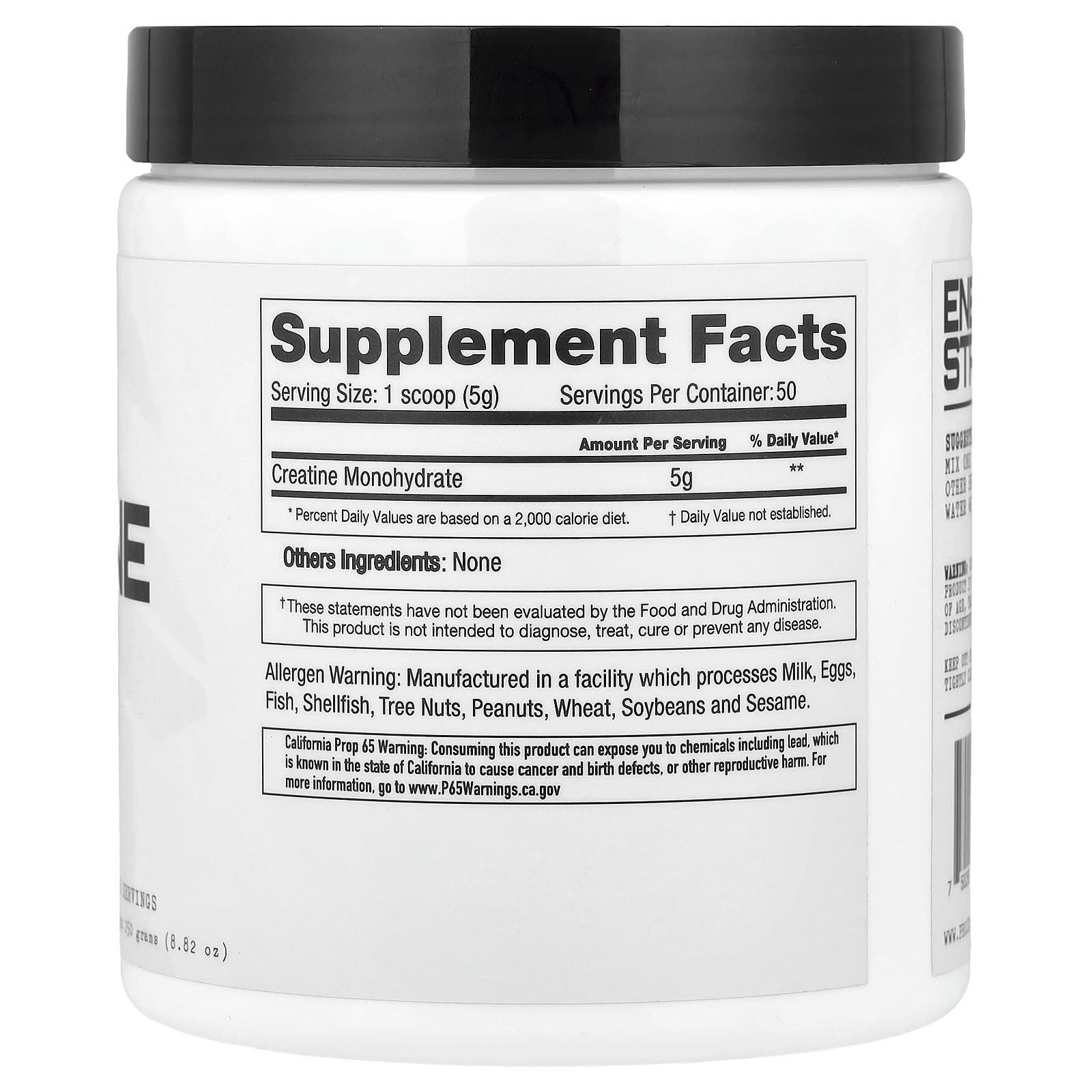 Project 1 Nutrition, Creatine Monohydrate, Unflavored, 8.82 oz (250 g)