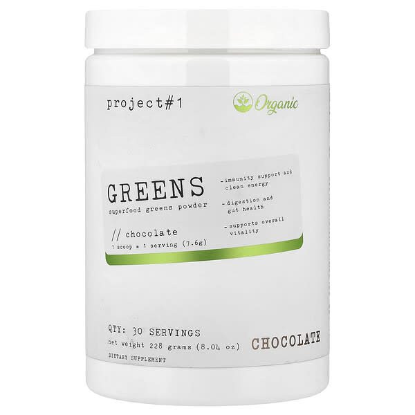 Project 1 Nutrition Greens, Superfood Greens Powder, Chocolate, 8.04 oz (228 g)