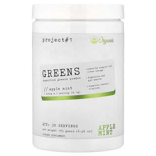 Project 1 Nutrition, Greens, Superfoods, зеленый в порошке, со вкусом яблока и мяты, 183 г (6,46 унции)