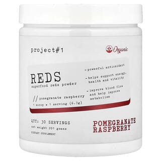 Project 1 Nutrition, Reds, суперфуд, красный порошок, со вкусом граната и малины, 201 г