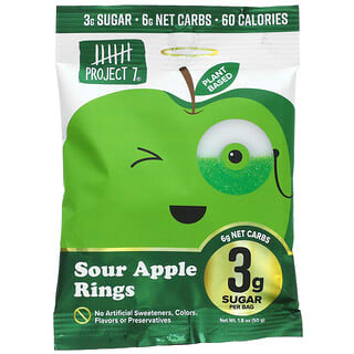 Project 7, Sour Apple Rings, 1.8 oz (50 g)