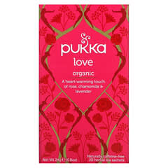 Pukka Herbs, Liebe, Bio Rosen-, Kamillen- & Lavendeltee, koffeinfrei, 20 Teebeutel, 0,8 oz (24 g)