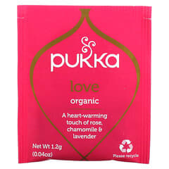 Pukka Herbs, Liebe, Bio Rosen-, Kamillen- & Lavendeltee, koffeinfrei, 20 Teebeutel, 0,8 oz (24 g)