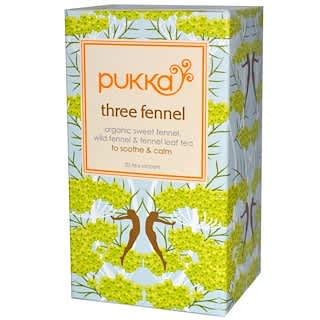 Pukka Herbs, Three Fennel, Caffeine Free, 20 Tea Sachets, 1.27 oz (36 g)