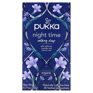 Pukka Herbs, Organic Herbal Tea, Night Time, Caffeine Free, 20 Sachets, 0.71 oz (20 g)