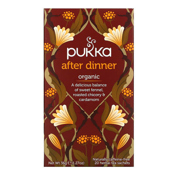 Pukka Herbs, Organic Herbal Tea, After Dinner, Caffeine Free, 20 Sachets, 1.27 oz (36 g)