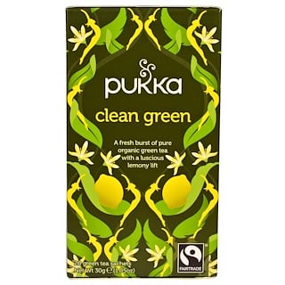 Pukka Herbs, Clean Green Tea, 20 Green Tea Sachets, 1.05 oz (30 g)