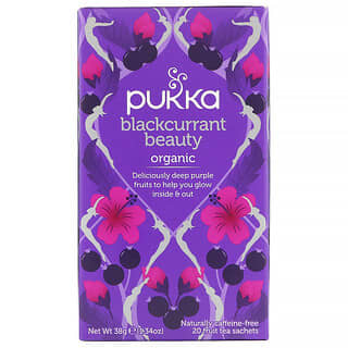 Pukka Herbs, Organic Blackcurrant Beauty, Caffeine-Free, 20 Fruit Tea Sachets, 1.34 oz (38 g)