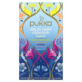 Pukka Herbs, Organic Day to Night Collection, 20 Herbal Tea Sachets, 2 g (0.07 oz g) Each