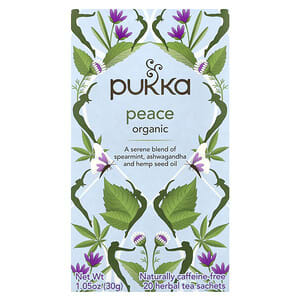 Pukka Herbs, Органический травяной чай, Peace, без кофеина, 20 чайных пакетиков, 30 г (1,05 унции)