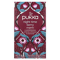 Pukka Herbs, Té de hierbas, Bayas orgánicas para la noche, Sin cafeína, 20 sobres de té, 36 g (1,26 oz) cada uno