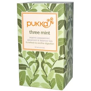 Pukka Herbs, Three Mint, Caffeine Free, 20 Tea Sachets, 1.12 oz (32 g)