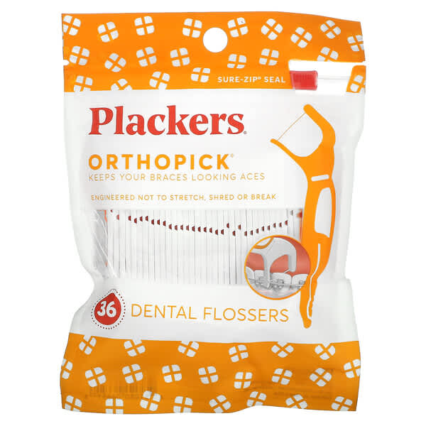 Plackers, オーソピック（Orthopick）、デンタルフロス、36本