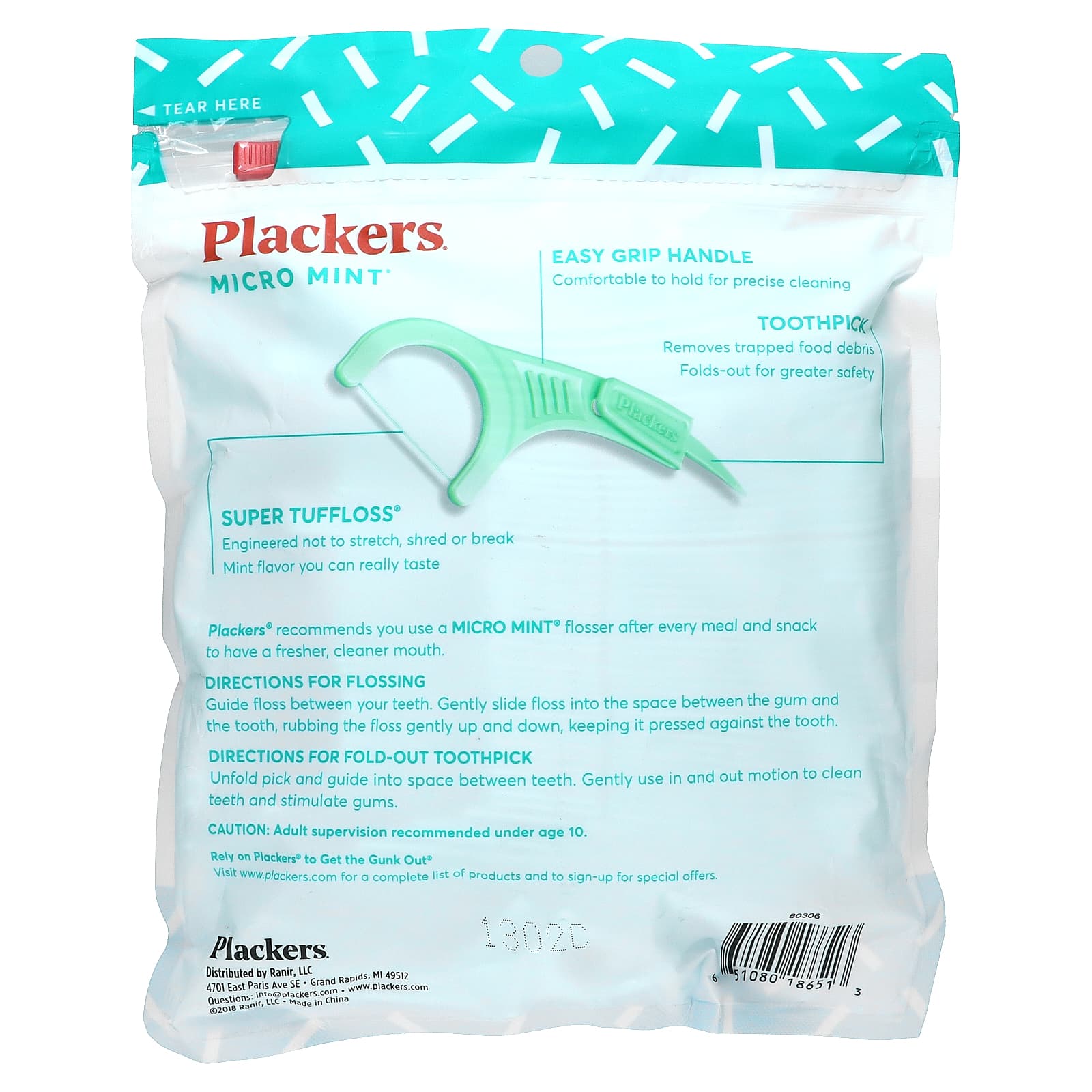 Plackers, Micro Mint, Dental Flossers, Value Size, Mint, 150 Count