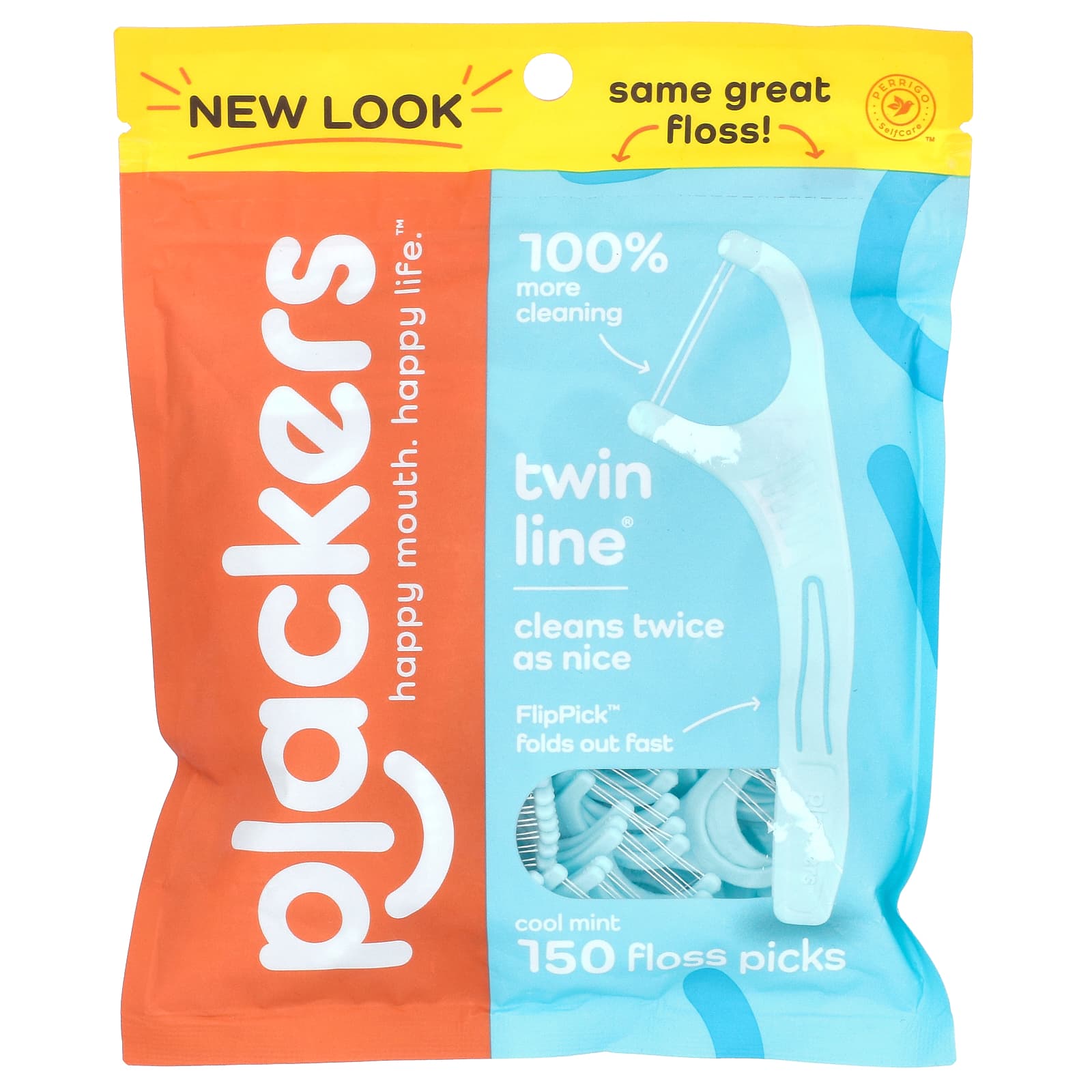Plackers, TwinLine, Floss Picks, Cool Mint, 150 Count