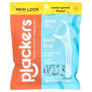 Plackers, Twin-Line, Floss Picks, Cool Mint, 150 Count