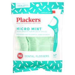 Plackers, Micro Mint, Dental Flossers, Mint, 90 Count