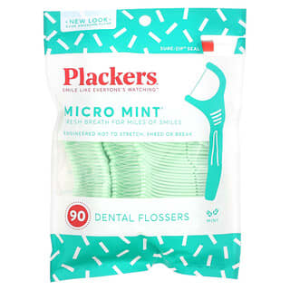 Plackers, Micro Mint, 치실, 민트, 90개입