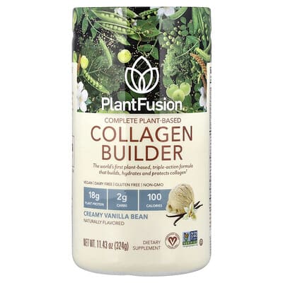 PlantFusion, Multi-Faced Plant-Based Collagen Builder, Creamy Vanilla Bean, 11.43 oz (324 g)