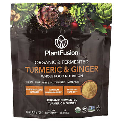 PlantFusion, Organic & Fermented Turmeric & Ginger, 135 g (4.76 oz)