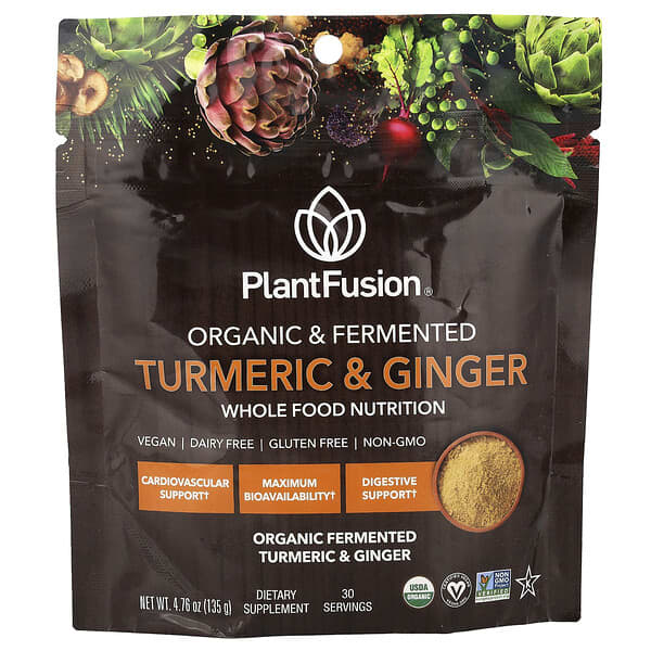 PlantFusion Organic & Fermented Turmeric & Ginger, 4.76 oz (135 g)