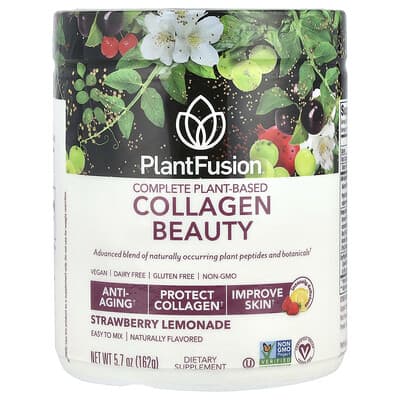 PlantFusion, Multi-faceted Plant-Based Collagen Beauty Formula, Strawberry Lemonade, 5.7 oz (162 g)