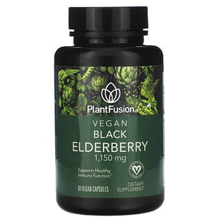 PlantFusion, Vegan Black Elderberry, 575 mg, 60 Vegan Capsules