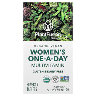PlantFusion, Suplemento multivitamínico de una ingesta diaria para mujeres, Suplemento orgánico y vegano, 30 comprimidos veganos