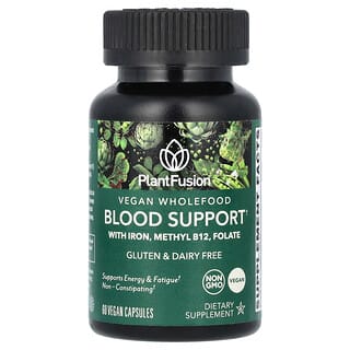 PlantFusion, Vegan Wholefood, Blood Support, 60 Vegan Capsules